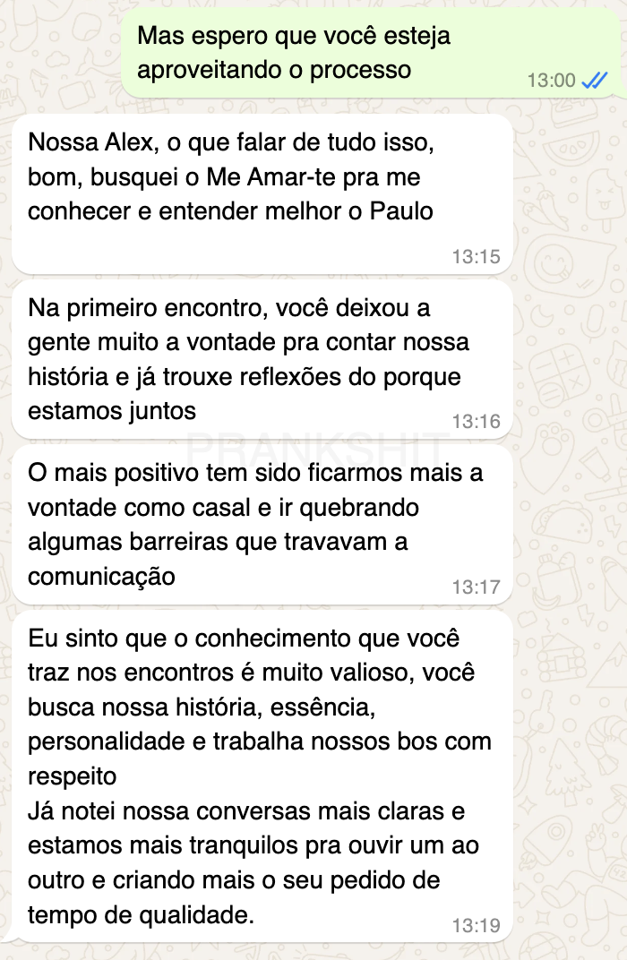 "O mais positivo é estarmos ficando mais a vontade como Casal!"